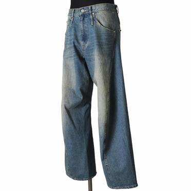 AGING TWISTED DENIM PANTS　L.INDIGO No.2