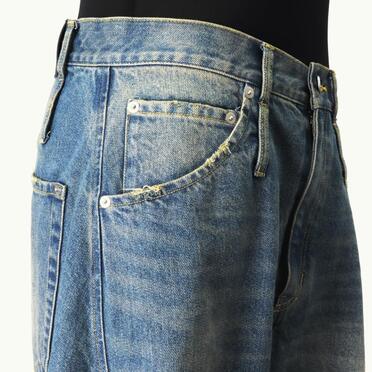 AGING TWISTED DENIM PANTS　L.INDIGO No.8