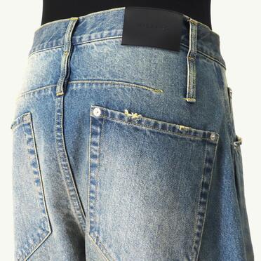 AGING TWISTED DENIM PANTS　L.INDIGO No.9