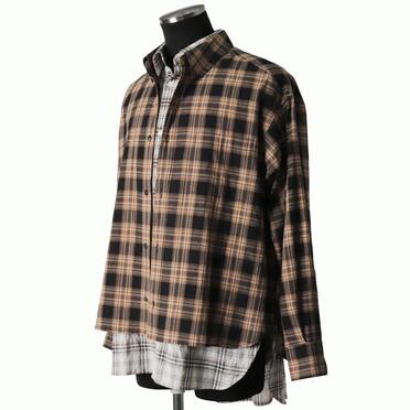 LAYERED DOCKING SHIRT　BROWN CHECK No.2
