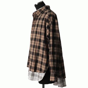 LAYERED DOCKING SHIRT　BROWN CHECK No.3
