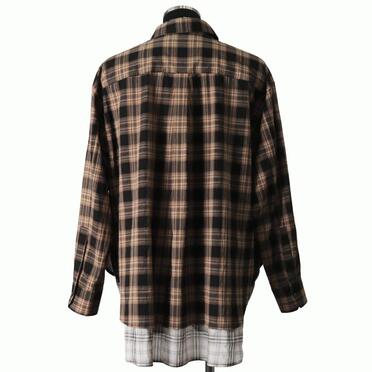 LAYERED DOCKING SHIRT　BROWN CHECK No.5