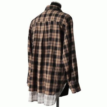 LAYERED DOCKING SHIRT　BROWN CHECK No.6
