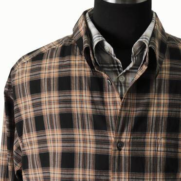 LAYERED DOCKING SHIRT　BROWN CHECK No.7