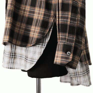 LAYERED DOCKING SHIRT　BROWN CHECK No.10