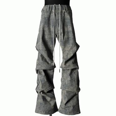 Blended Shades Denim Tuck Boots Cut Pants　STEEL BLUE No.1