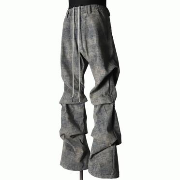 Blended Shades Denim Tuck Boots Cut Pants　STEEL BLUE No.2