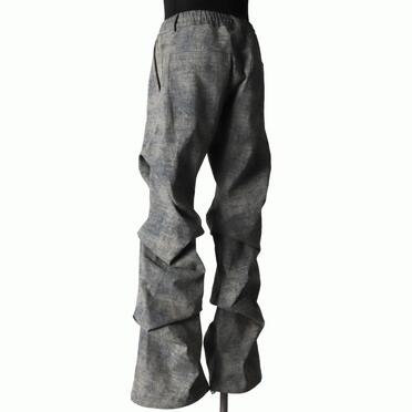 Blended Shades Denim Tuck Boots Cut Pants　STEEL BLUE No.4