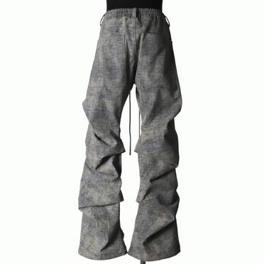 Blended Shades Denim Tuck Boots Cut Pants　STEEL BLUE No.5