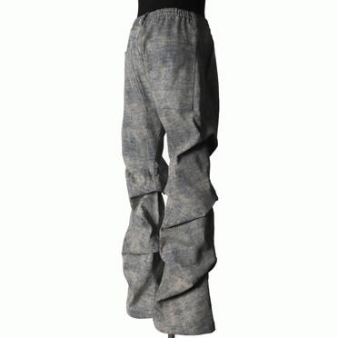 Blended Shades Denim Tuck Boots Cut Pants　STEEL BLUE No.6