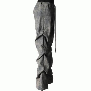 Blended Shades Denim Tuck Boots Cut Pants　STEEL BLUE No.7