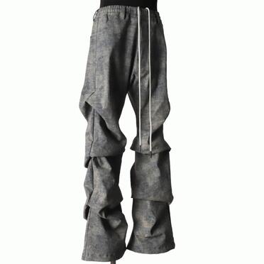 Blended Shades Denim Tuck Boots Cut Pants　STEEL BLUE No.8