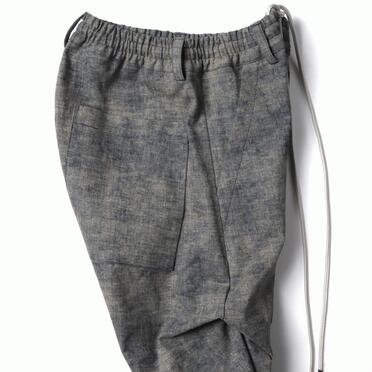 Blended Shades Denim Tuck Boots Cut Pants　STEEL BLUE No.10