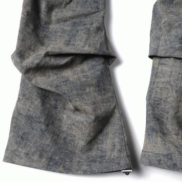 Blended Shades Denim Tuck Boots Cut Pants　STEEL BLUE No.13