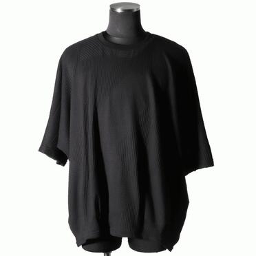 Deformed Stripe Pattern Dolman Tee　BLACK No.1