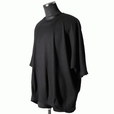 Deformed Stripe Pattern Dolman Tee　BLACK No.2