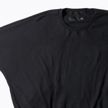 Deformed Stripe Pattern Dolman Tee　BLACK No.7