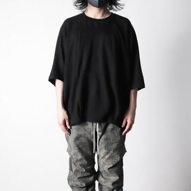 Deformed Stripe Pattern Dolman Tee　BLACK No.13