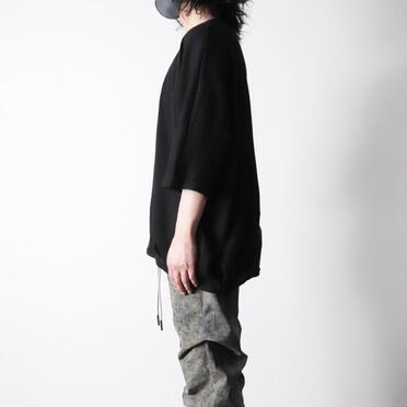 Deformed Stripe Pattern Dolman Tee　BLACK No.15