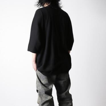 Deformed Stripe Pattern Dolman Tee　BLACK No.16