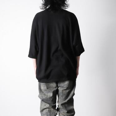 Deformed Stripe Pattern Dolman Tee　BLACK No.17