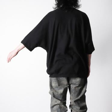 Deformed Stripe Pattern Dolman Tee　BLACK No.18