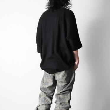 Deformed Stripe Pattern Dolman Tee　BLACK No.19