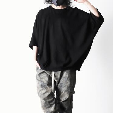 Deformed Stripe Pattern Dolman Tee　BLACK No.20