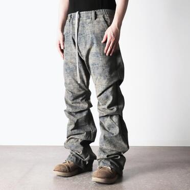 Blended Shades Denim Tuck Boots Cut Pants　STEEL BLUE No.18