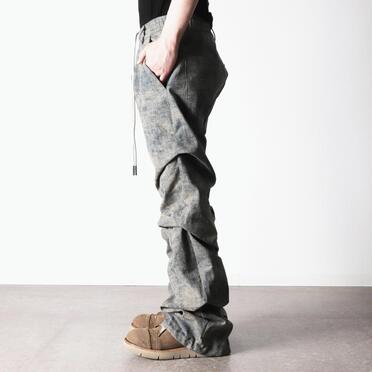 Blended Shades Denim Tuck Boots Cut Pants　STEEL BLUE No.19