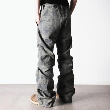 Blended Shades Denim Tuck Boots Cut Pants　STEEL BLUE No.20