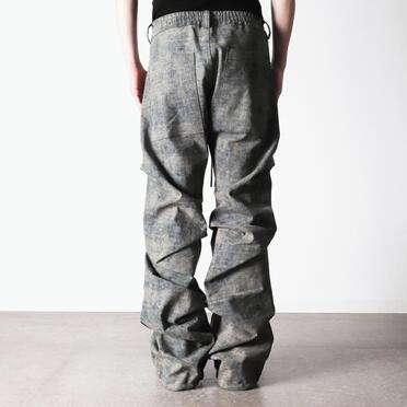 Blended Shades Denim Tuck Boots Cut Pants　STEEL BLUE No.21