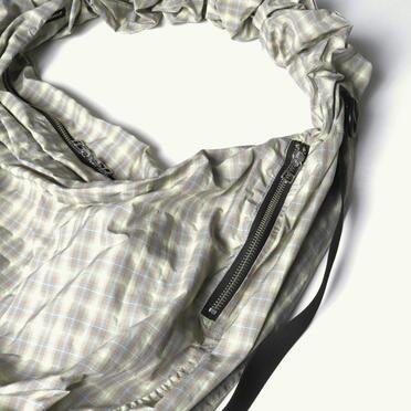 TEXTURED CHECK NYLON WAVE BAG　IVORY CHECK No.3