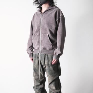DISTRESSED RIVET HOODIE　FADE GRAY No.14