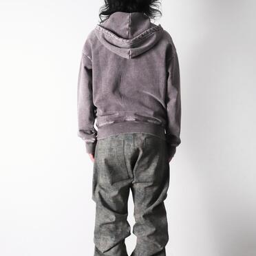 DISTRESSED RIVET HOODIE　FADE GRAY No.17
