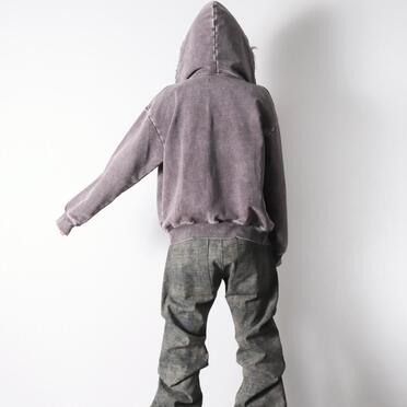 DISTRESSED RIVET HOODIE　FADE GRAY No.18