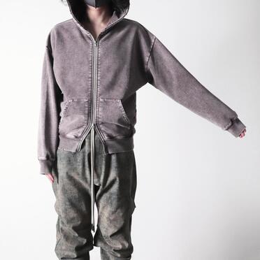 DISTRESSED RIVET HOODIE　FADE GRAY No.19