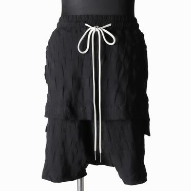 Gradient Plaid Pattern Layered Shorts　BLACK No.1