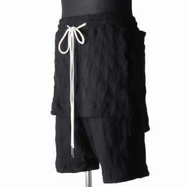 Gradient Plaid Pattern Layered Shorts　BLACK No.2