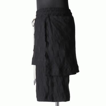 Gradient Plaid Pattern Layered Shorts　BLACK No.3