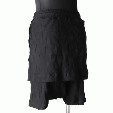 Gradient Plaid Pattern Layered Shorts　BLACK No.4