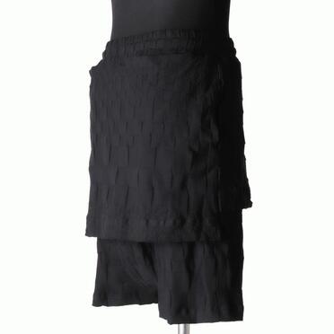 Gradient Plaid Pattern Layered Shorts　BLACK No.6