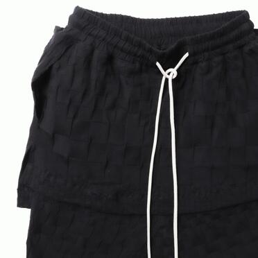 Gradient Plaid Pattern Layered Shorts　BLACK No.7