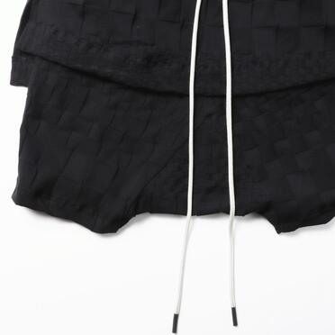 Gradient Plaid Pattern Layered Shorts　BLACK No.8