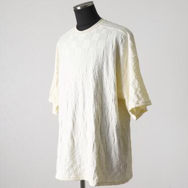 Gradient Plaid Pattern Jumbo Tee　CREAM No.2