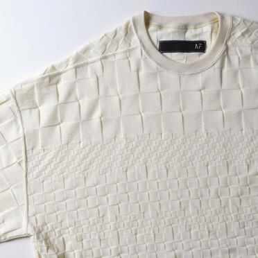 Gradient Plaid Pattern Jumbo Tee　CREAM No.7