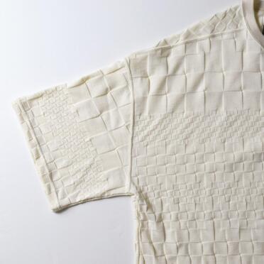 Gradient Plaid Pattern Jumbo Tee　CREAM No.8