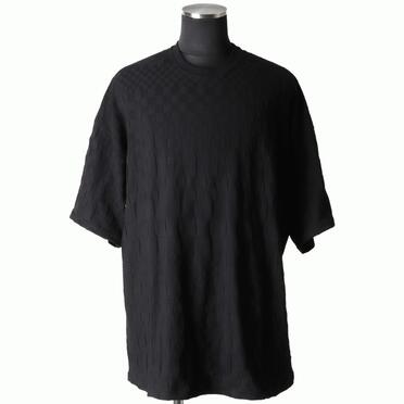 Gradient Plaid Pattern Jumbo Tee　BLACK No.1