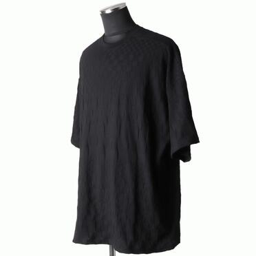 Gradient Plaid Pattern Jumbo Tee　BLACK No.2