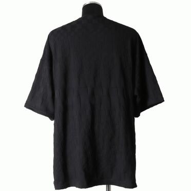 Gradient Plaid Pattern Jumbo Tee　BLACK No.5